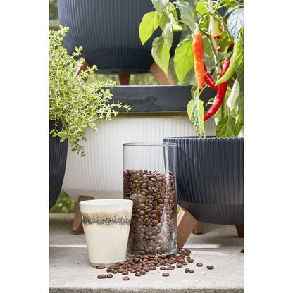 Doppio Bloempot op Poten - H21 x Ø40 cm - Gerecycled Plastic - FSC Mix - Zwart