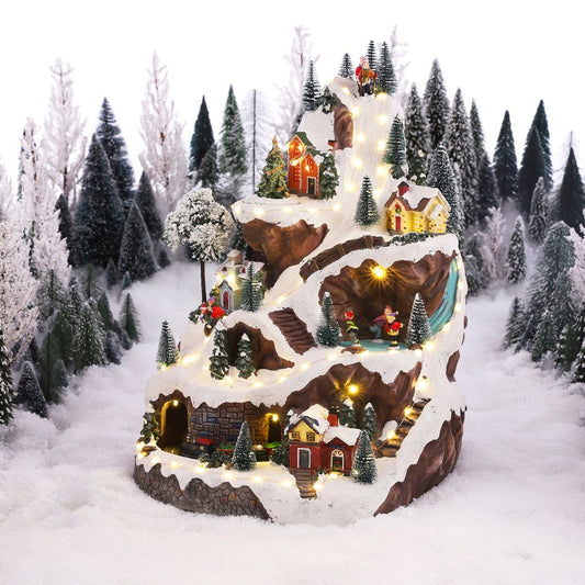 LuVille Kerstdorp Miniatuur Skipiste - L33 x B31 x H46 cm