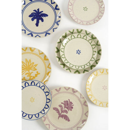 Clayton Ontbijtbord - Set van 4 - H3 x Ø21 - Steengoed - Groen, Blauw, Geel, Lila