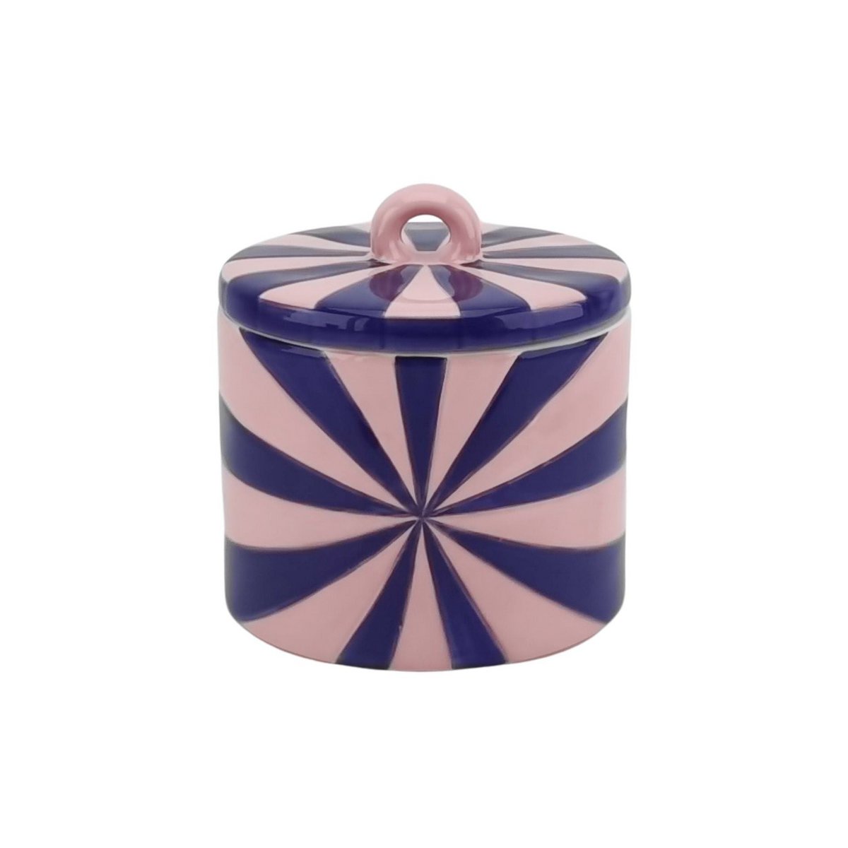 Deco Jar - Swirl - Dolomite - Blauw/roze - 11x11x11,5cm