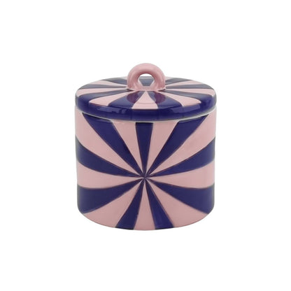 Deco Jar - Swirl - Dolomite - Blauw/roze - 11x11x11,5cm