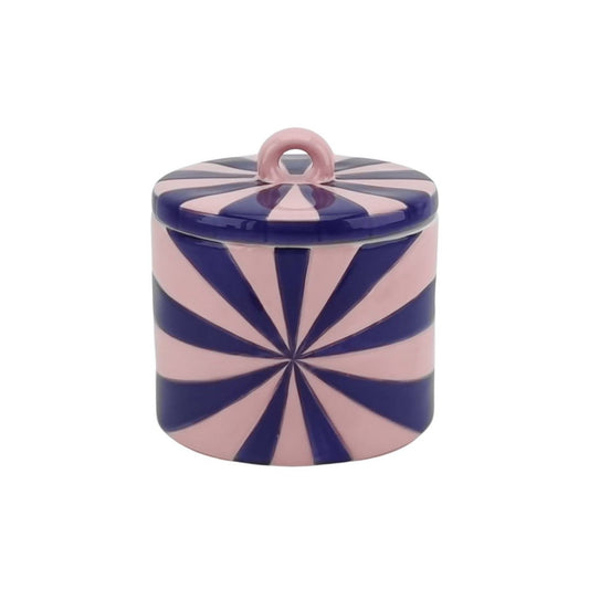 Deco Jar - Swirl - Dolomite - Blauw/roze - 11x11x11,5cm