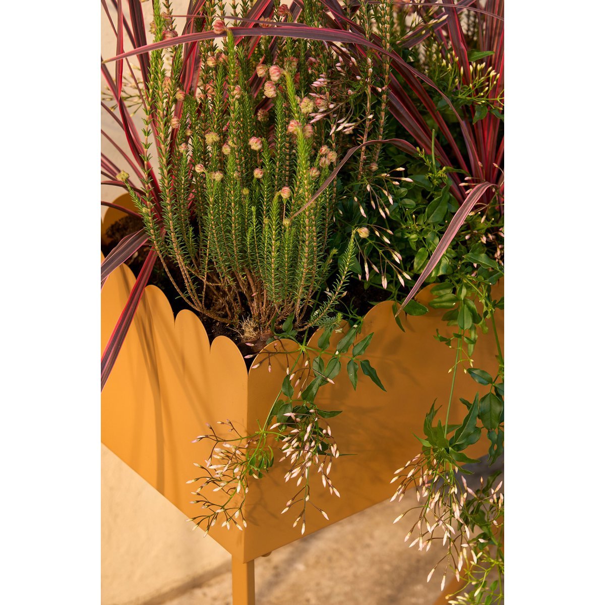 Steffano Plantenbak op Standaard - L58 x B28 x H60 cm - Metaal - Lichtbruin