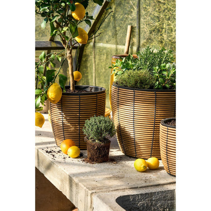 Durban Bloempot Buiten - Set van 3 - H36 x Ø40 cm - Gerecycled Plastic - Bruin