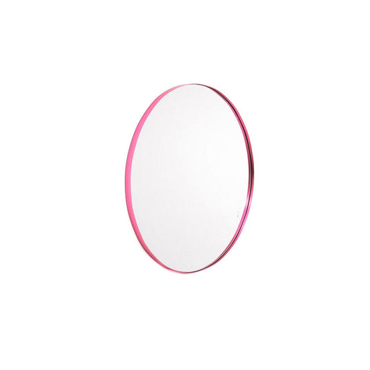 Mirror - wandspiegel rond - metaal - roze - Ø40cm