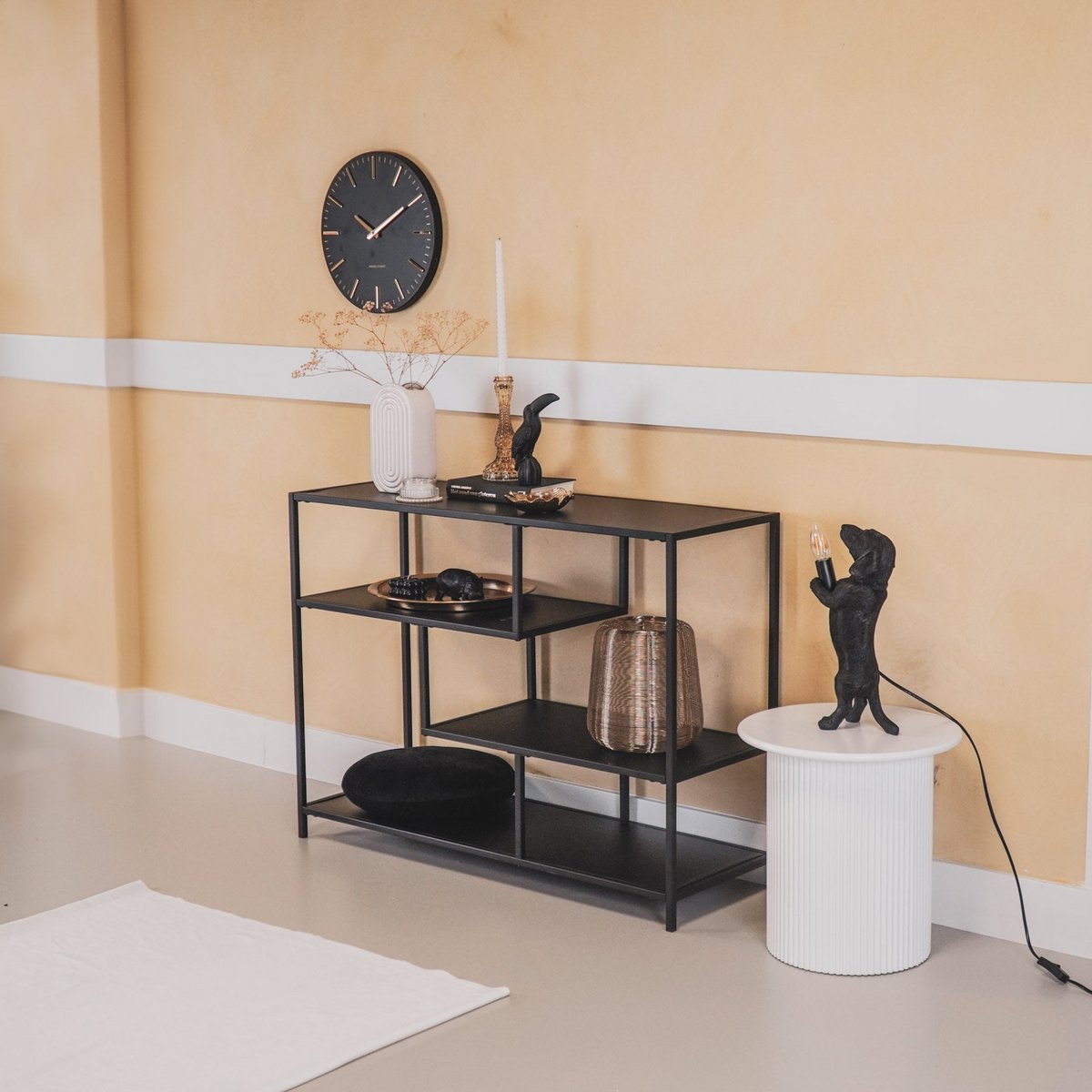 Kast - Metaal - Zwart - 100x35x75cm