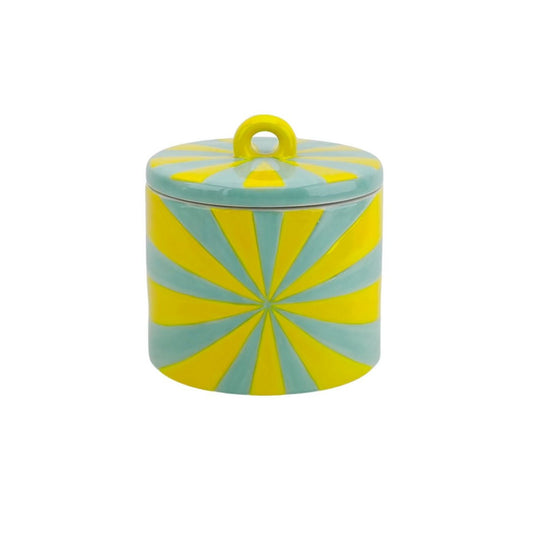 Deco Jar - Swirl - Dolomite - Geel/Mint - 11x11x11,5cm