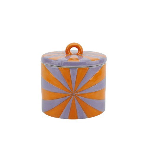 Deco Jar - Swirl - Dolomite - Orange/Lilac - 11x11x11,5cm