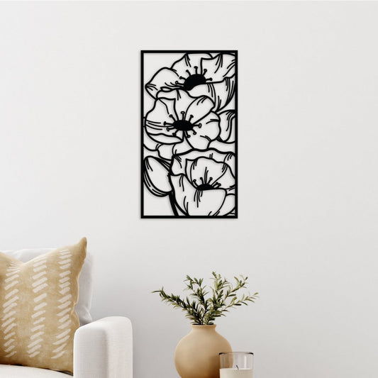 | FRAMED | Detailed poppy´s | 24 x 24 cm