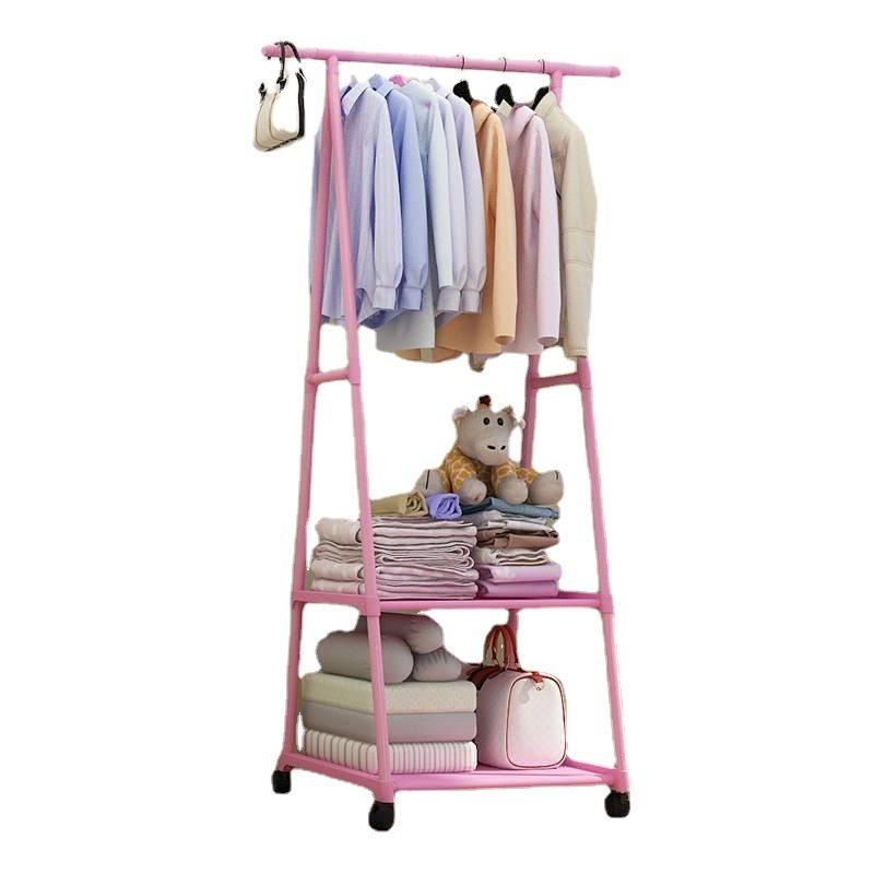 Ceruzo Kledingrek Met Leggers - Metaal - Verrijdbaar - Pink - 85X42X160 Cm