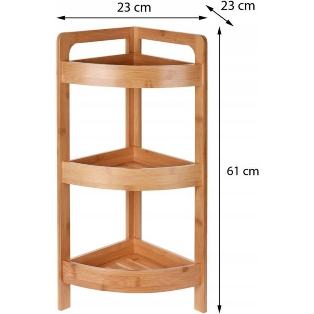 Excellent Houseware Badkamerrek 3 Etages 61X23 Cm Bamboe