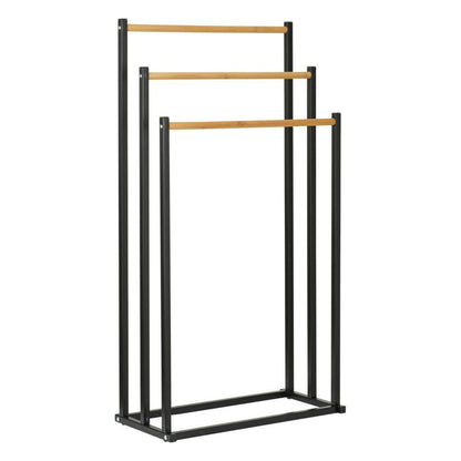 Bathroom Solutions Handdoekrek 45X23X85 Cm Metaal/Bamboe/Zwart