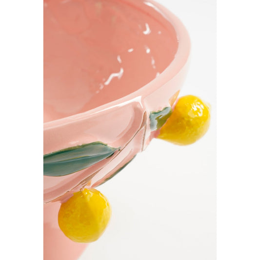 Melika Decoratie Schaal - H16 x Ø39 cm - Keramiek - Lichtroze