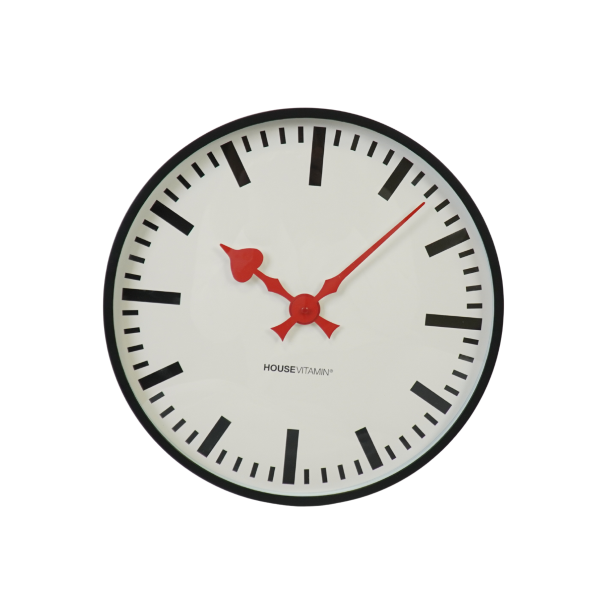 Klock-wandklok Station- Wit/ zwart- 40x40x4cm