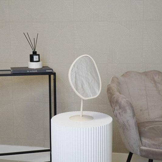 Mirror - Organic - Metal - Beige - 16,5x12x31,5 cm