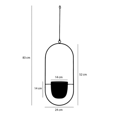 Dexter Hangpot - L24 x B14 x H83 cm - Zwart