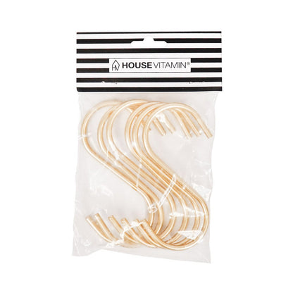 S-haken - Metaal - Goud - Set van 6 - 11x6x1cm
