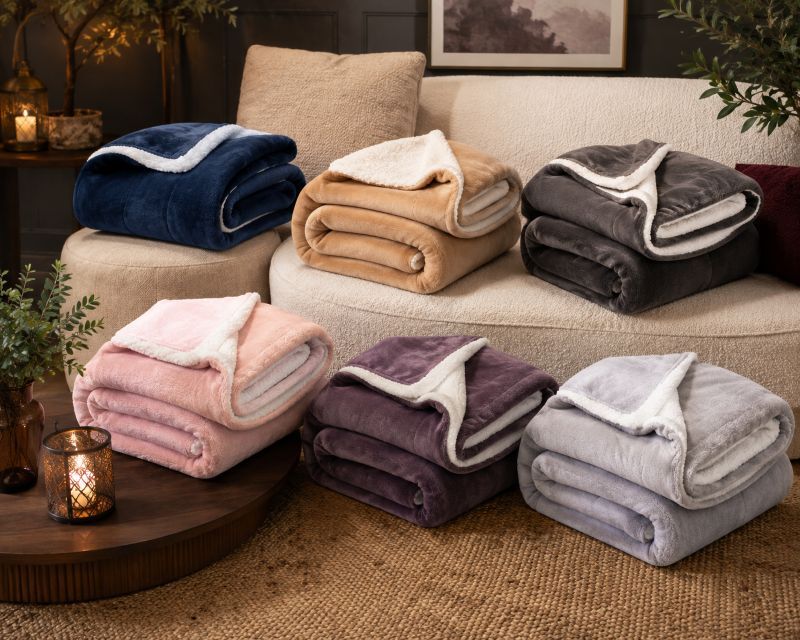 Ceruzo Sherpa Fleece Deken - 150X200 Cm - Roze