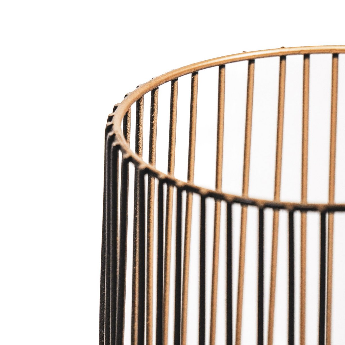 Kaarshouder - Metaal - Zwart/Goud - S2 -13x13x16cm|9x9x11cm