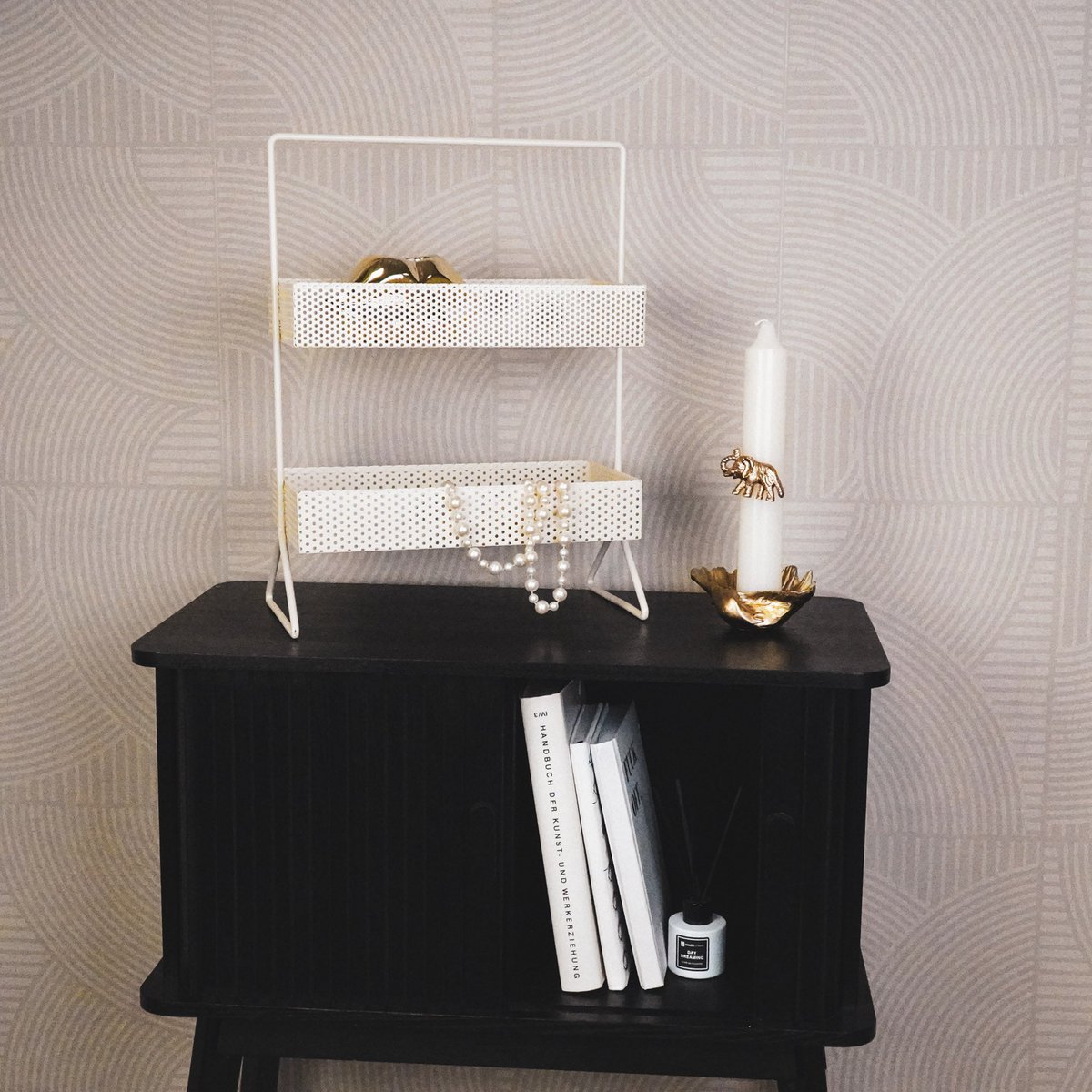 Metalen Kast - 2 lagen - Beige - 30x15x40cm