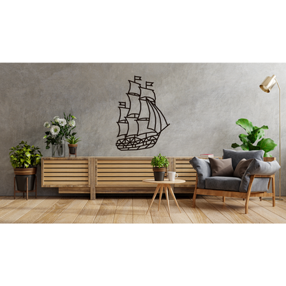 Eco Wood Art (EWA) Wandpuzzel Schip, 1553, 59,7x0,7x82,7cm