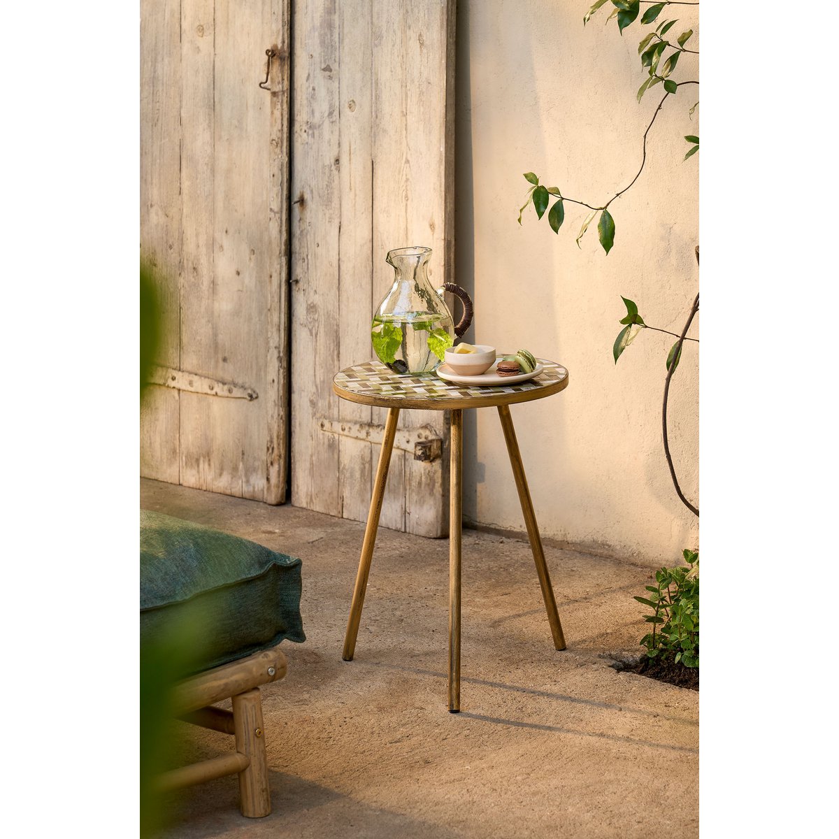 Alanza Bijzettafel Buiten - H52 x Ø39 cm - Metaal - Groen