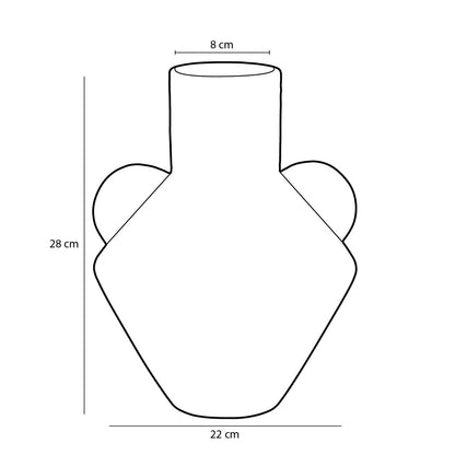 Stratt Vaas - H28 x Ø22 cm - Keramiek - Groen