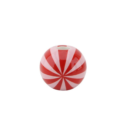 Kandelaar - Swirl- Dolomite - rood/roze - 7x7x7cm