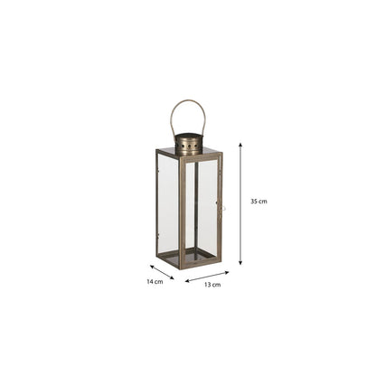 Arzilla Lantaarn - L14 x B13 x H35 cm - Goud