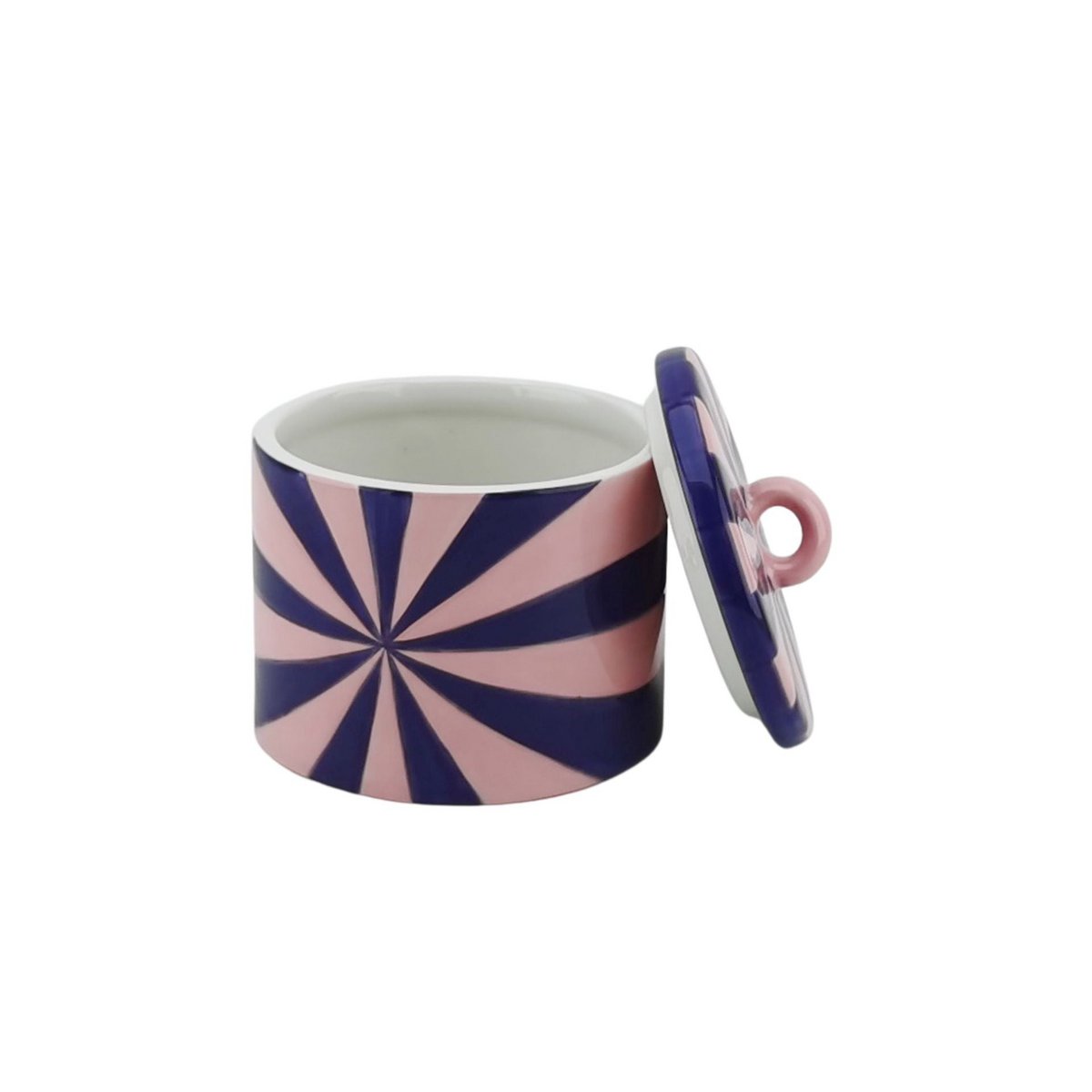 Deco Jar - Swirl - Dolomite - Blauw/roze - 11x11x11,5cm