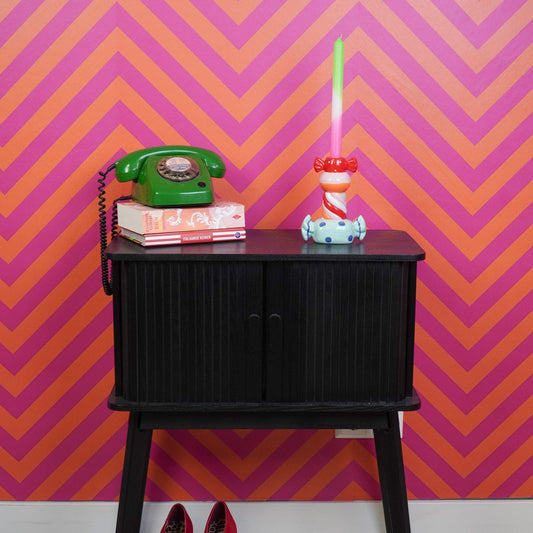 Kandelaar- Stapled Toffee Candy- Multi Colour-13x7x20cm