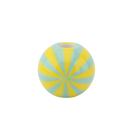 Kandelaar - Swirl- Dolomite - Geel/Mint- 10x10x10cm