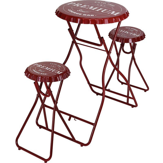 Bartafel Met 2 Stoelen - Rood