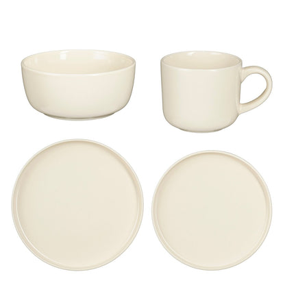 Ozzu Serviesset 4 Persoons - Steengoed - Off-white