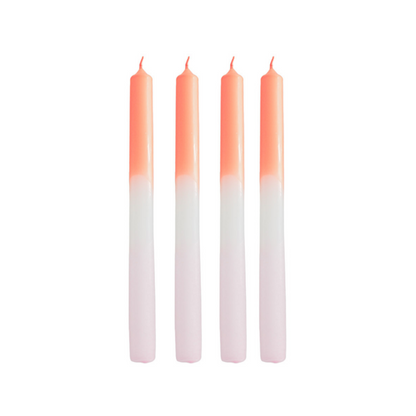 Kaarsen -dip kleurstof taps - neon oranje/wit/lichtroze - S4 - 2,1x25 cm