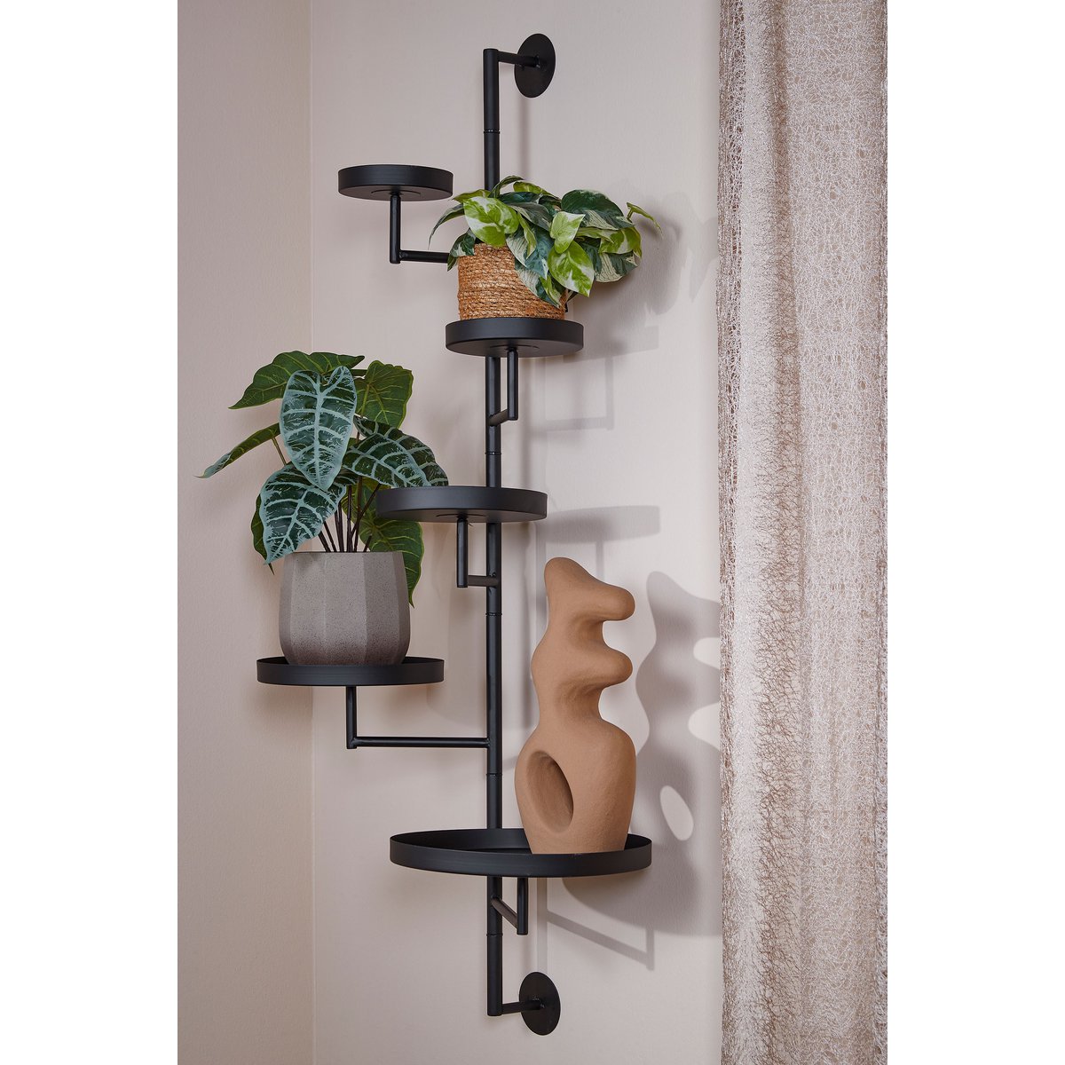 Perry Wandrek - L36 x B30 x H120 cm - Metaal - Zwart