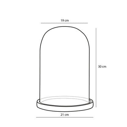 Hella Glazen Stolp - H30 x Ø21 cm - Transparant, Zwart