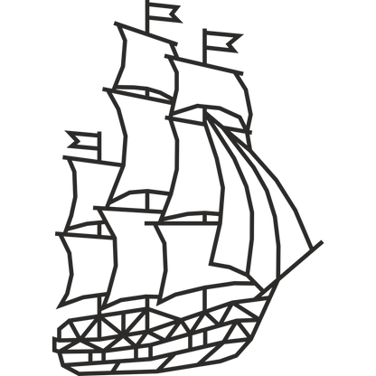 Eco Wood Art (EWA) Wandpuzzel Schip, 1553, 59,7x0,7x82,7cm