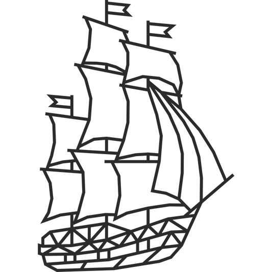 Eco Wood Art (EWA) Wandpuzzel Schip, 1553, 59,7x0,7x82,7cm
