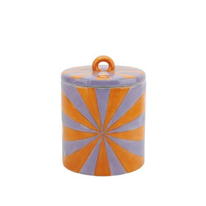 Deco Jar -Swirl - Dolomite - Orange/Lilac - 11x11x14,5cm