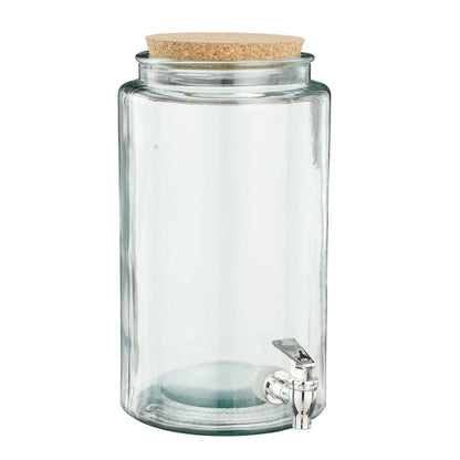 Drankdispenser met Kraantje - 6 liter - Gerecycled glas - Transparant
