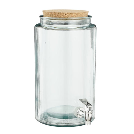 Drankdispenser met Kraantje - 6 liter - Gerecycled glas - Transparant