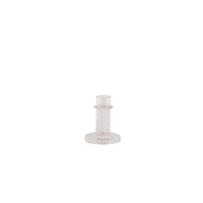 Kaarshouder - Glas - Roze - 8x10cm